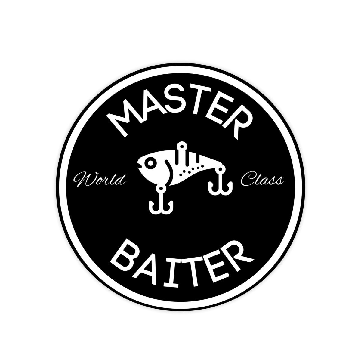 World Class Master Baiter Sticker - Funny Meme Fishing Lure Decal