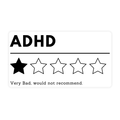 ADHD Do Not Recommend Mental Health Meme Sticker - stickerbullADHD Do Not Recommend Mental Health Meme StickerRetail StickerstickerbullstickerbullADHD_#58ADHD Do Not Recommend Mental Health Meme Sticker