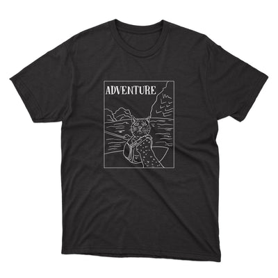Adventure Cat Selfie Shirt - stickerbullAdventure Cat Selfie ShirtShirtsPrintifystickerbull28252016207313718972BlackSa black t - shirt with the words adventure on it