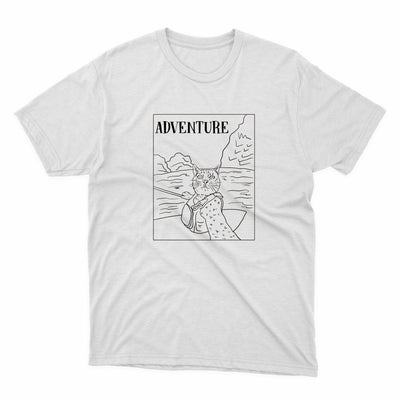 Adventure Cat Selfie Shirt - stickerbullAdventure Cat Selfie ShirtShirtsPrintifystickerbull16366451994772729719WhiteSa white t - shirt with the words adventure on it