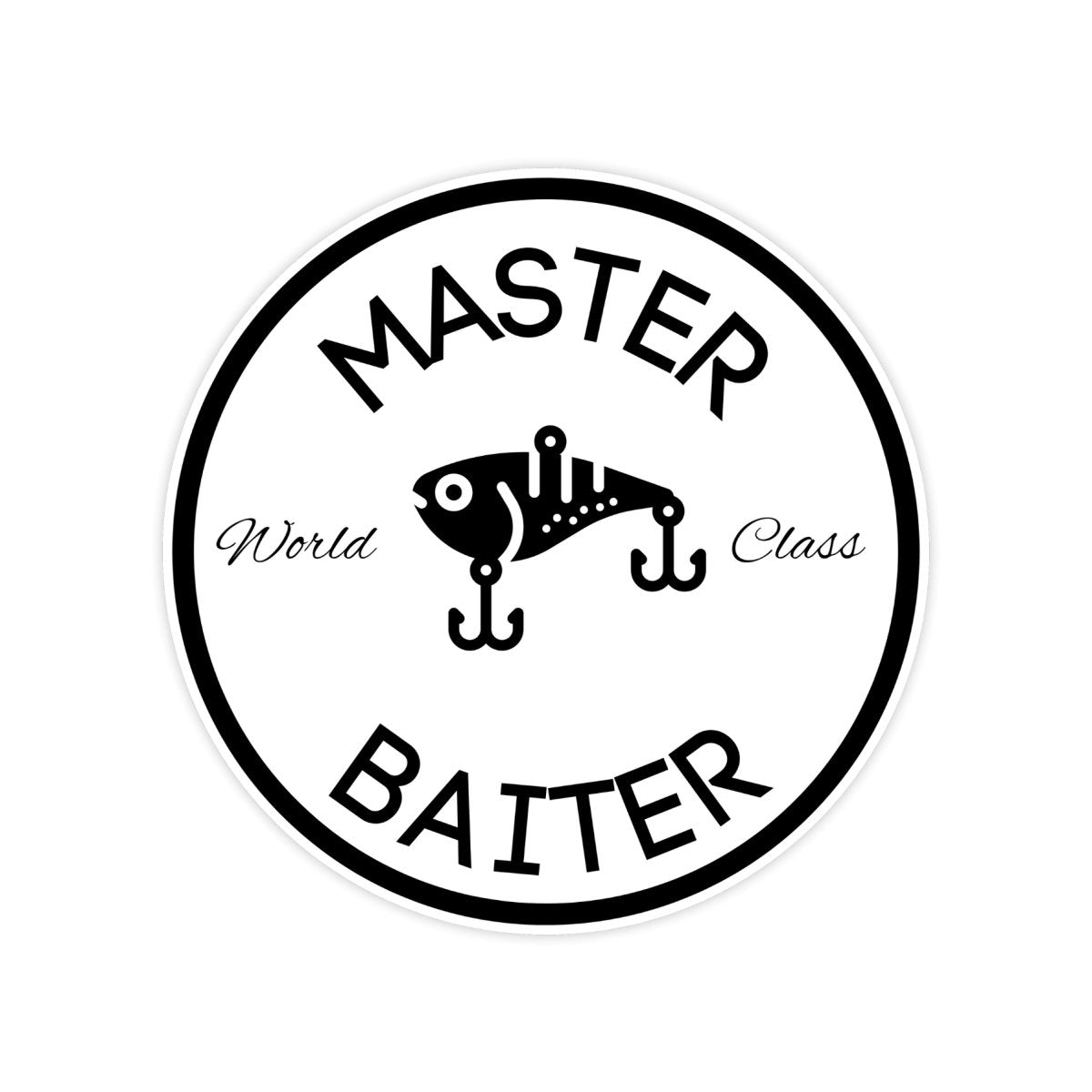 World Class Master Baiter Sticker - Funny Meme Fishing Lure Decal